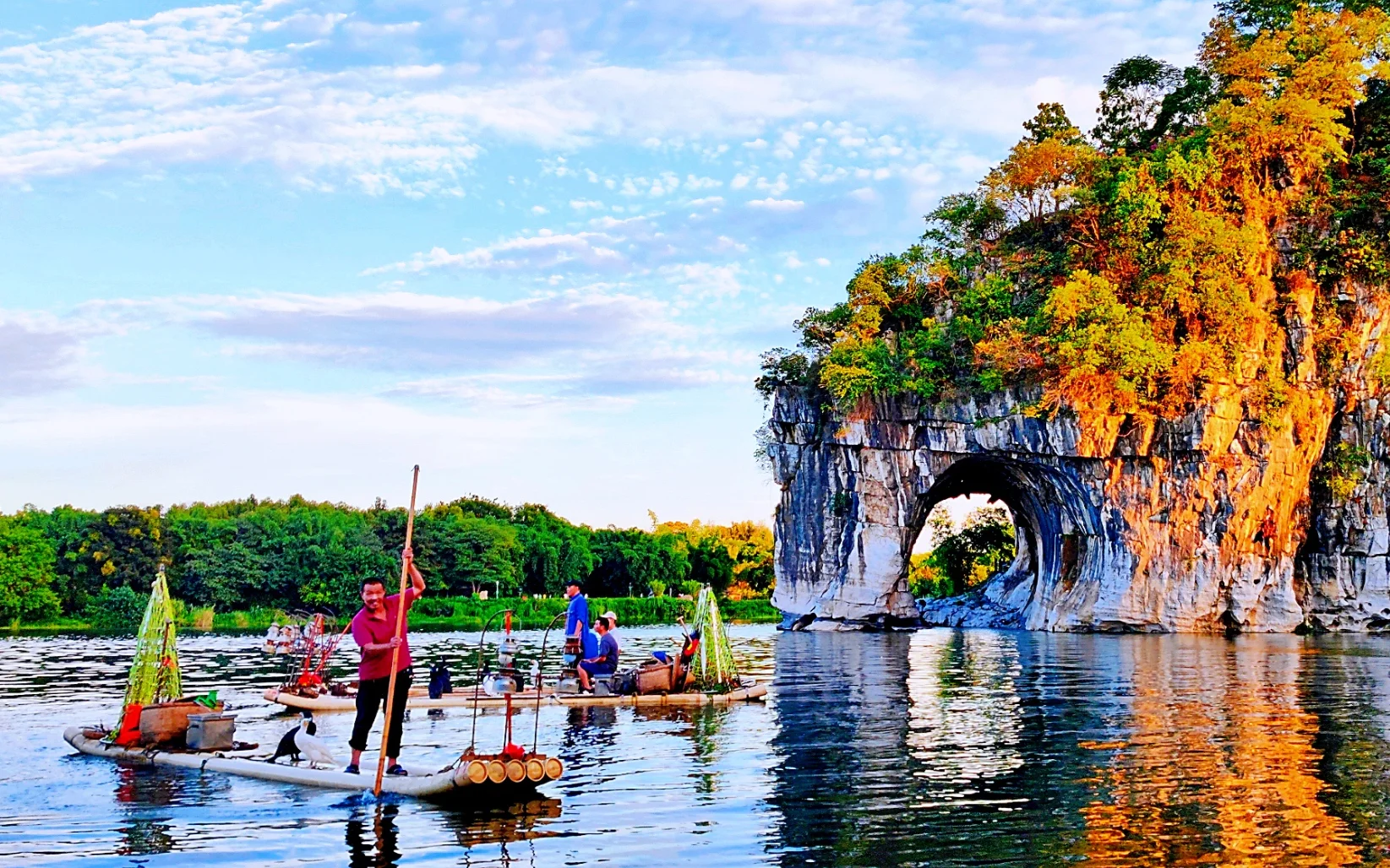 Shanghai skyline with the Bund and Pudong skyscrapers at dusk