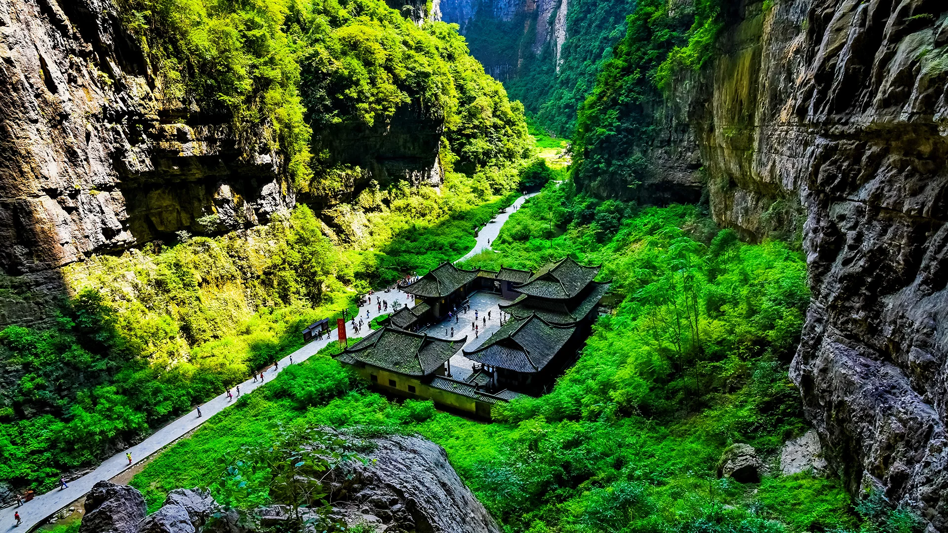Wulong Natural Three Bridges scenic route map and visitor path