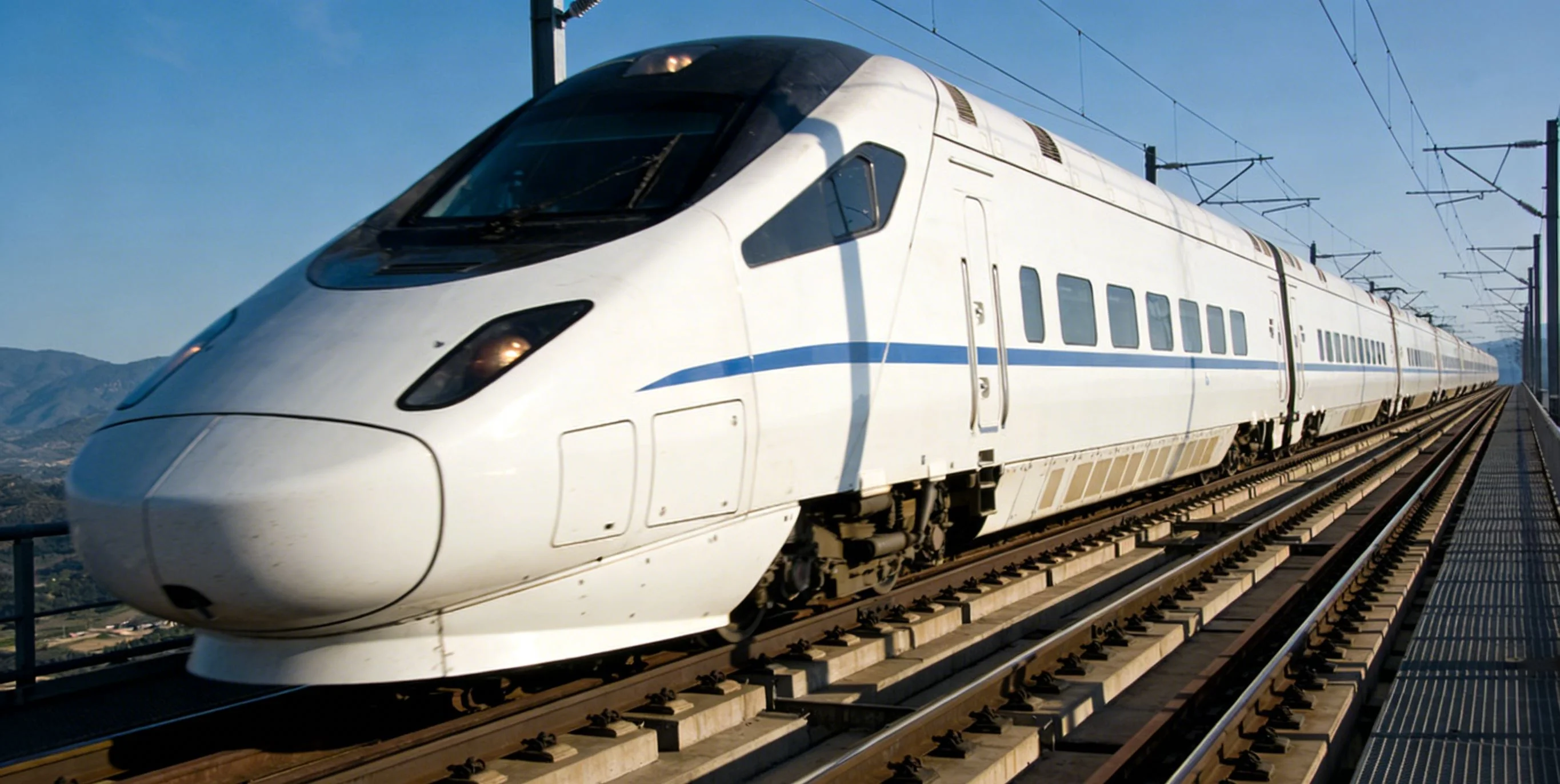 High-speed train traveling between Chongqing and Chengdu in Sichuan