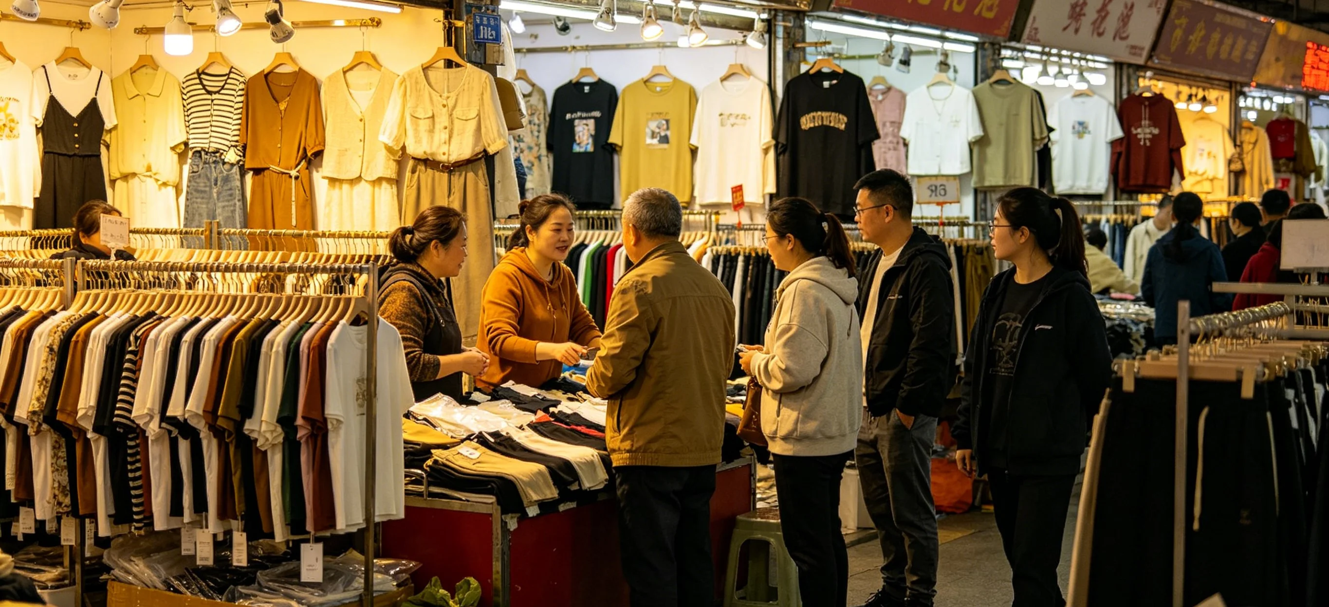 Lively Chengdu shopping street lined with boutiques, signs, and evening crowds