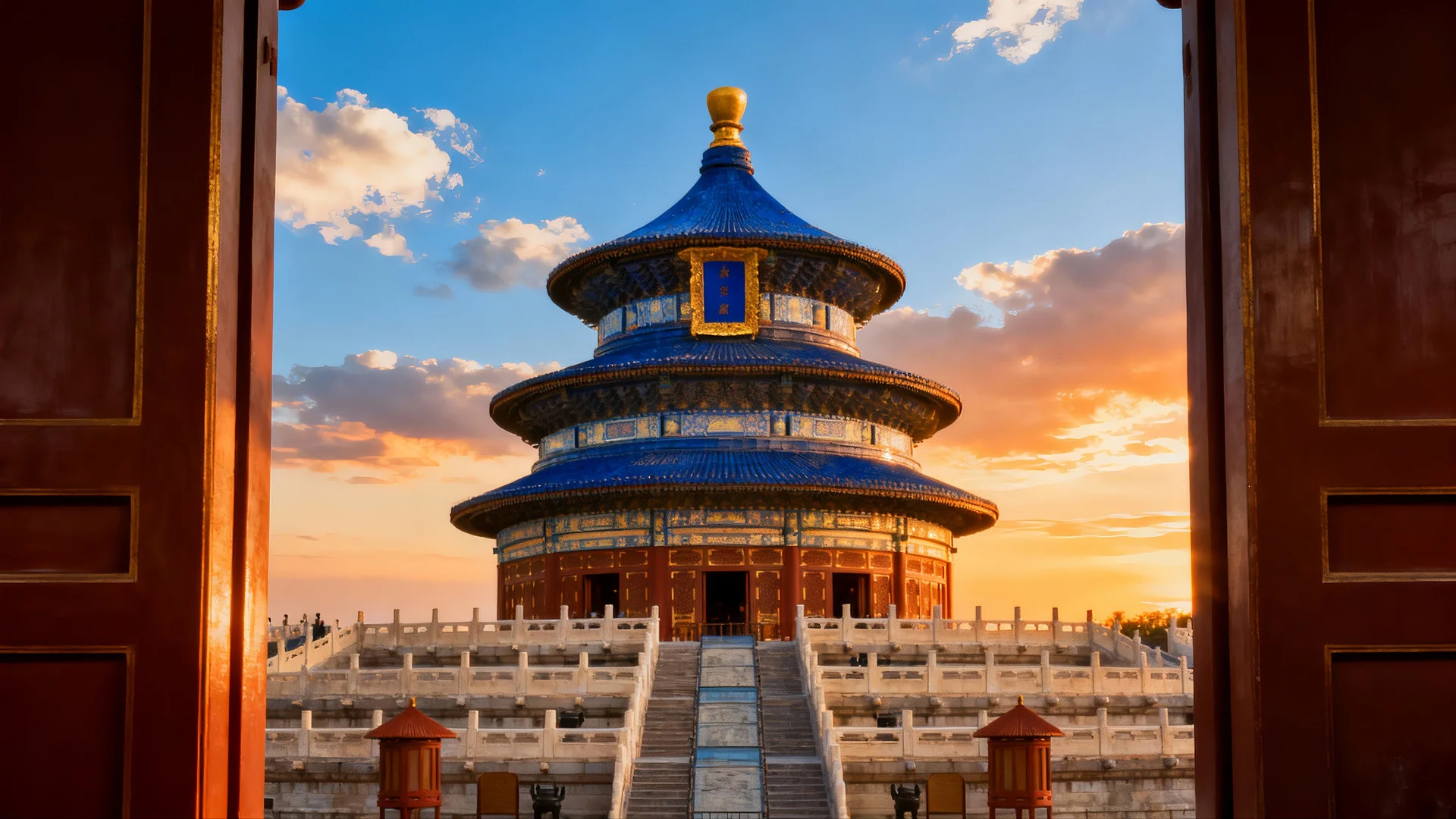 Forbidden City palace halls in central Beijing