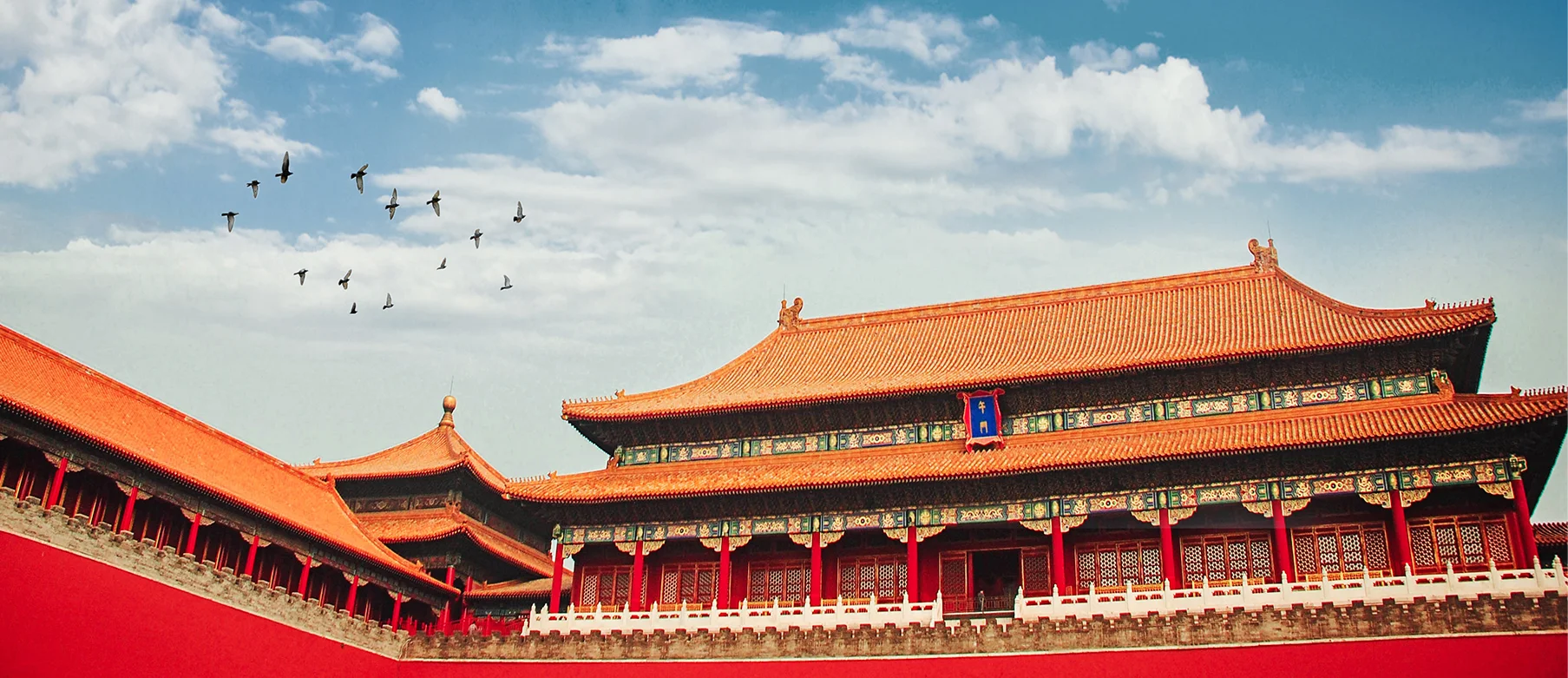 Panoramic view of Beijing skyline with historic landmarks and modern towers