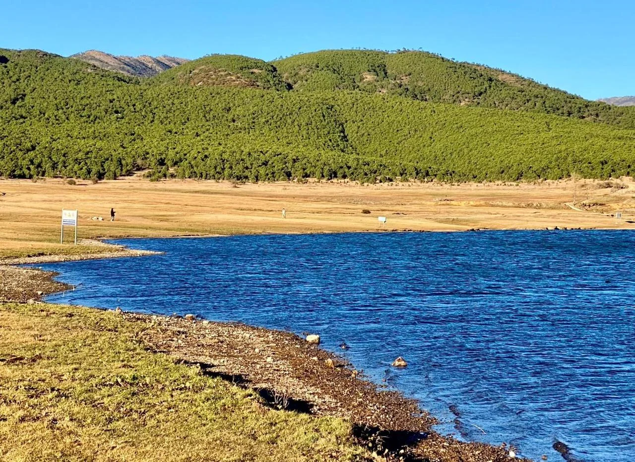 Cangshan trail near Dali overlooking Erhai Lake and forested ridges