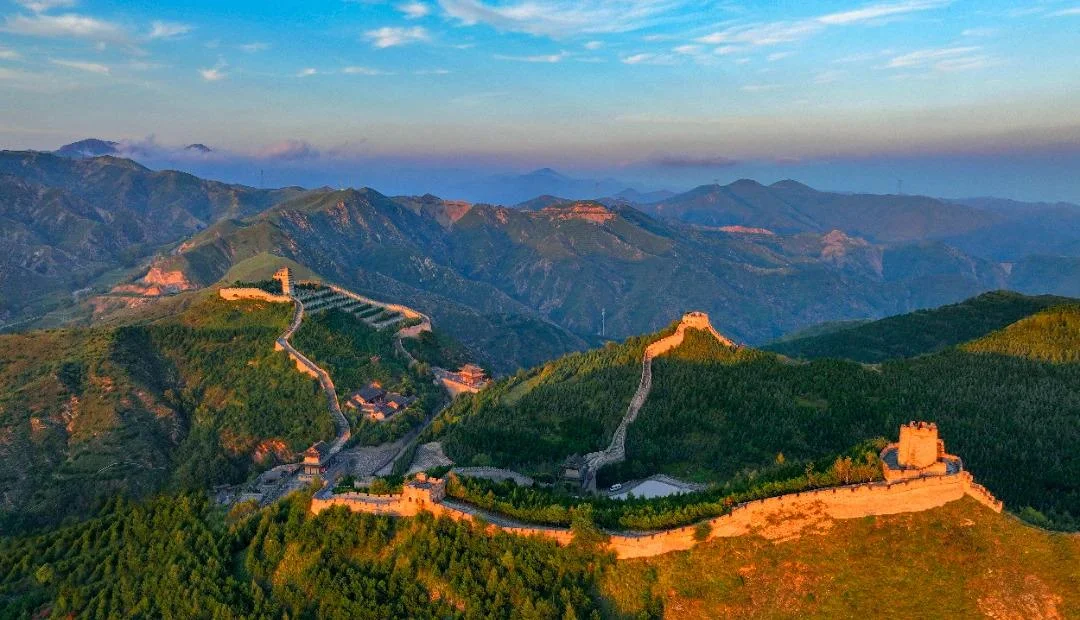 Remote section of the Great Wall crossing hills in one of China’s northern provinces