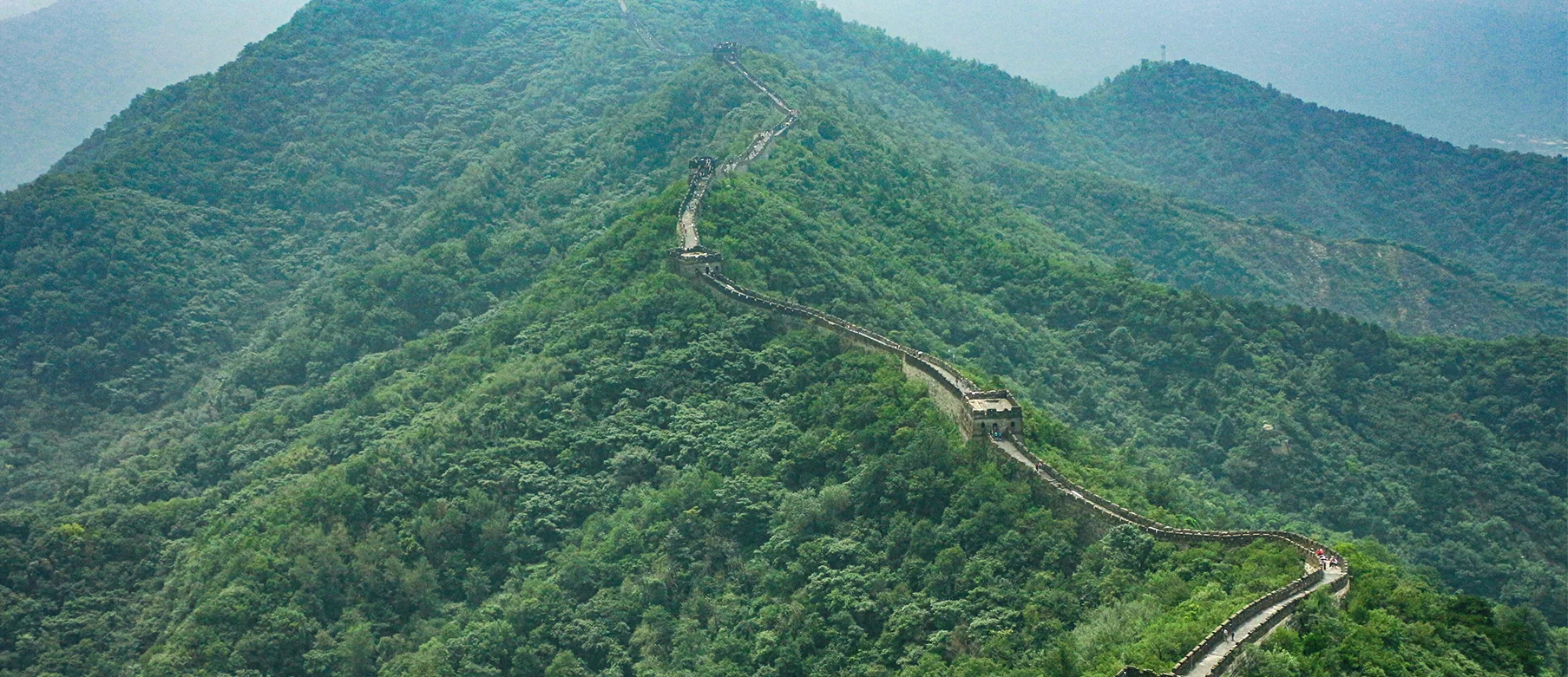 Ancient watchtower and earthen wall remains along the frontier Great Wall