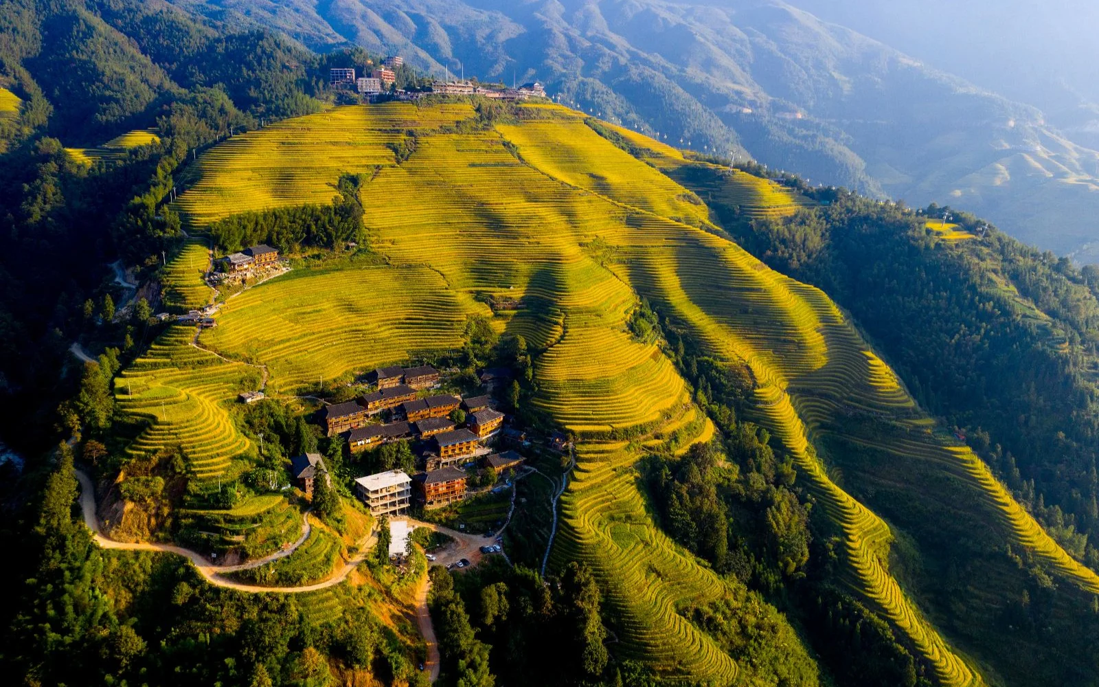 Great Wall of China winding over mountains near Beijing