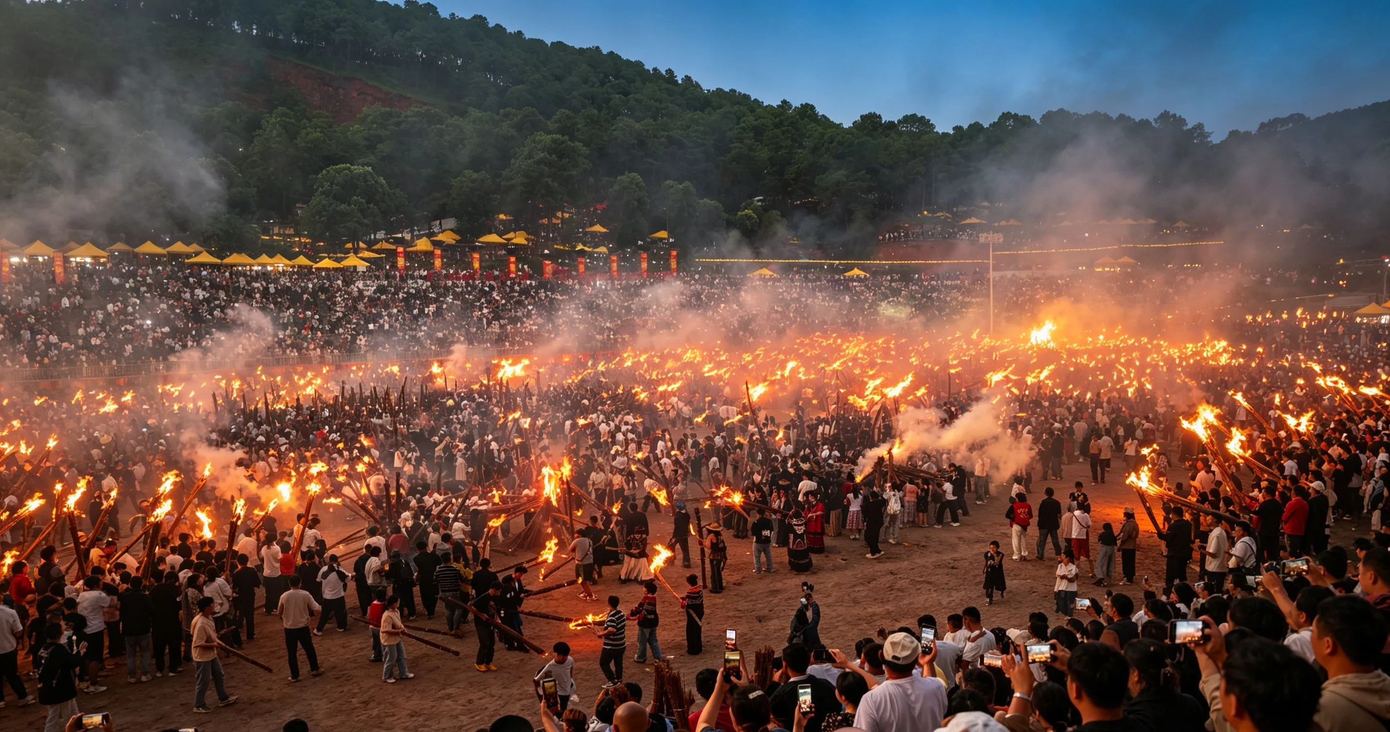 Water-splashing celebration during the Dai New Year festival in Xishuangbanna