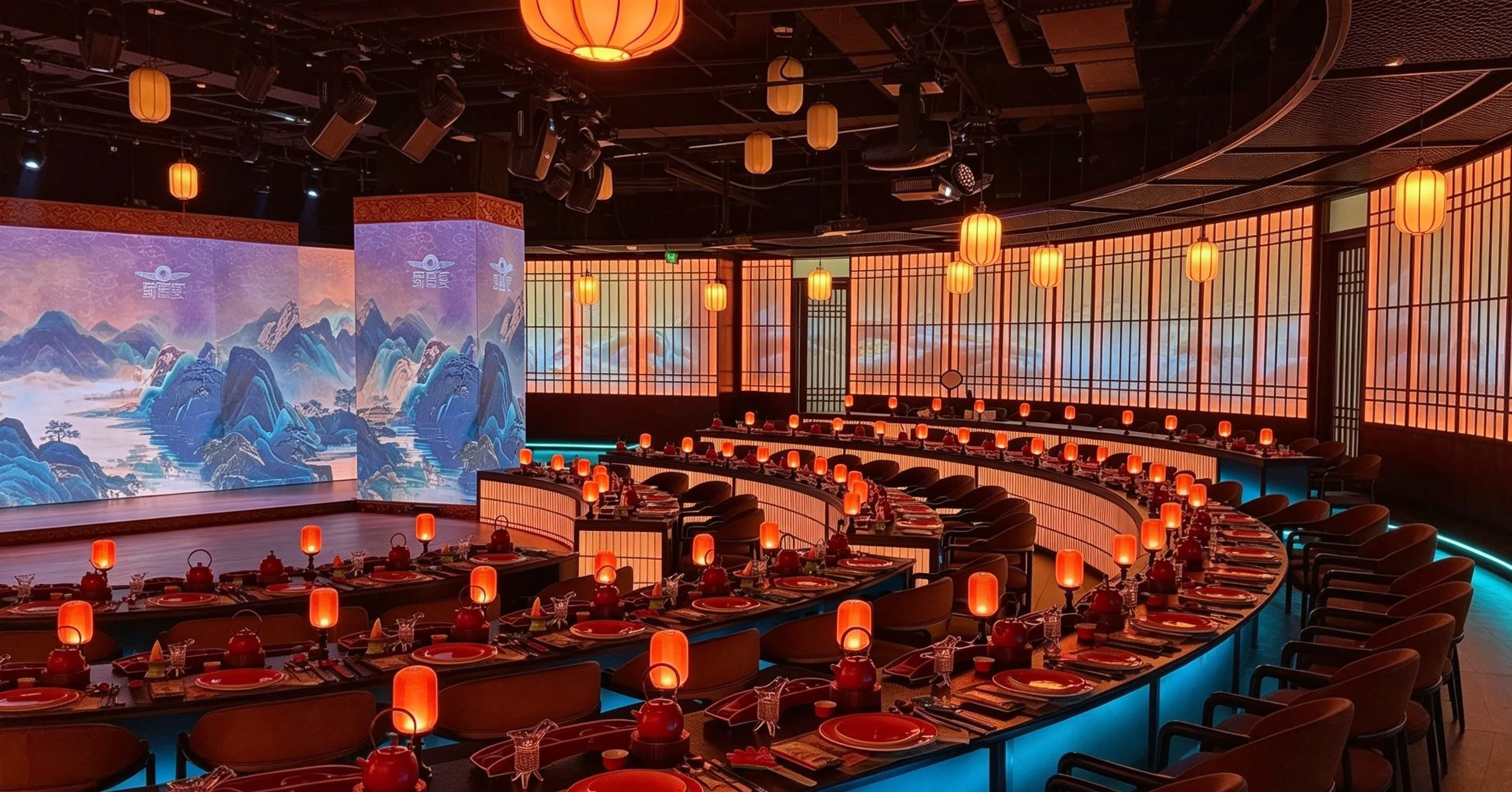 Creative hot pot presentation in a Chengdu restaurant