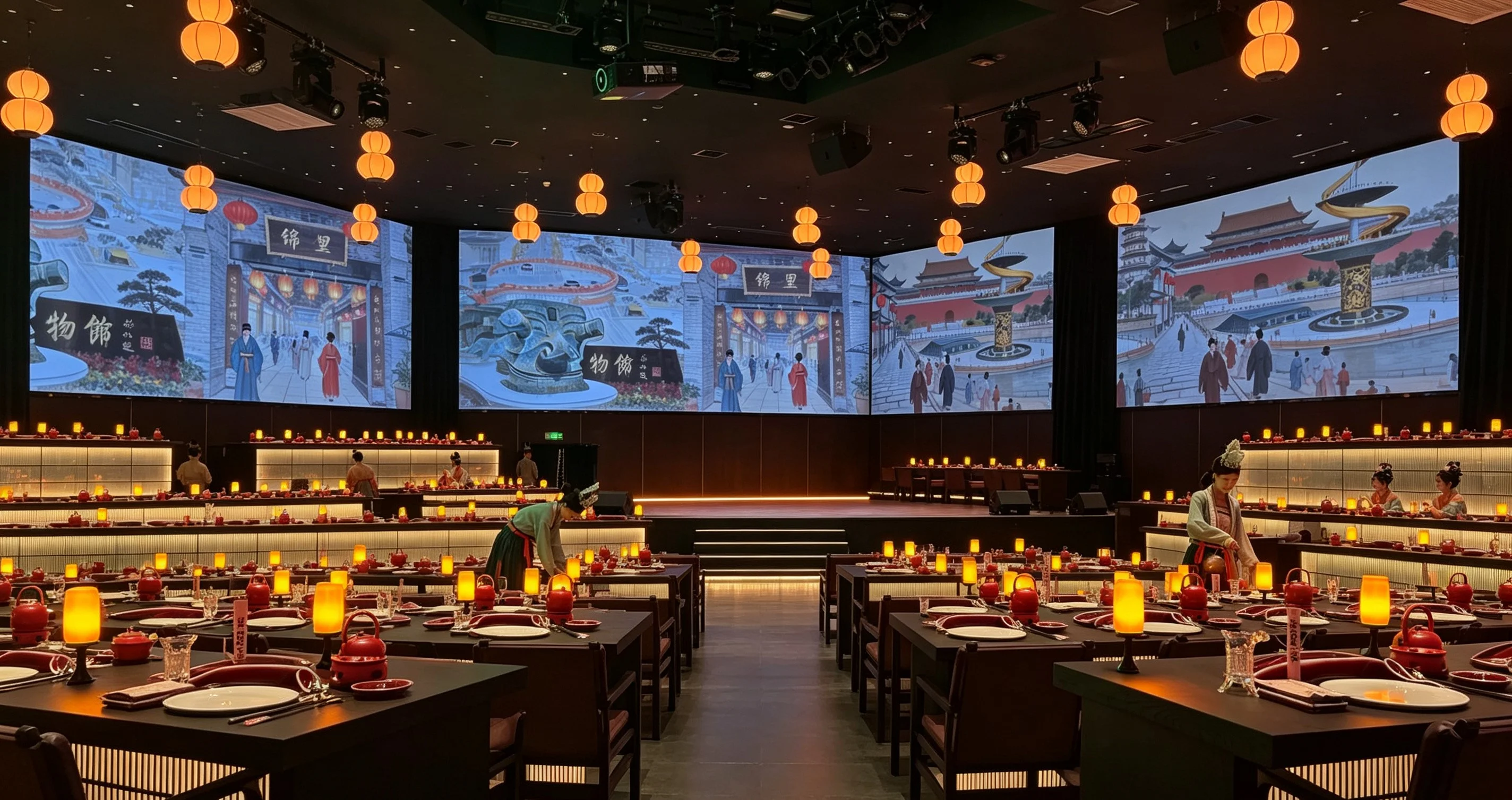 Diners enjoying bold Sichuan flavors in an immersive Chengdu setting